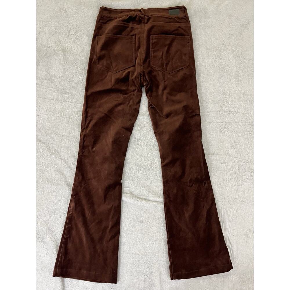 PAIGE Claudine Coffee Brown Soft Velvet Crop Flare Pants Jeans Size 23 MSRP $229 - Picture 4 of 11